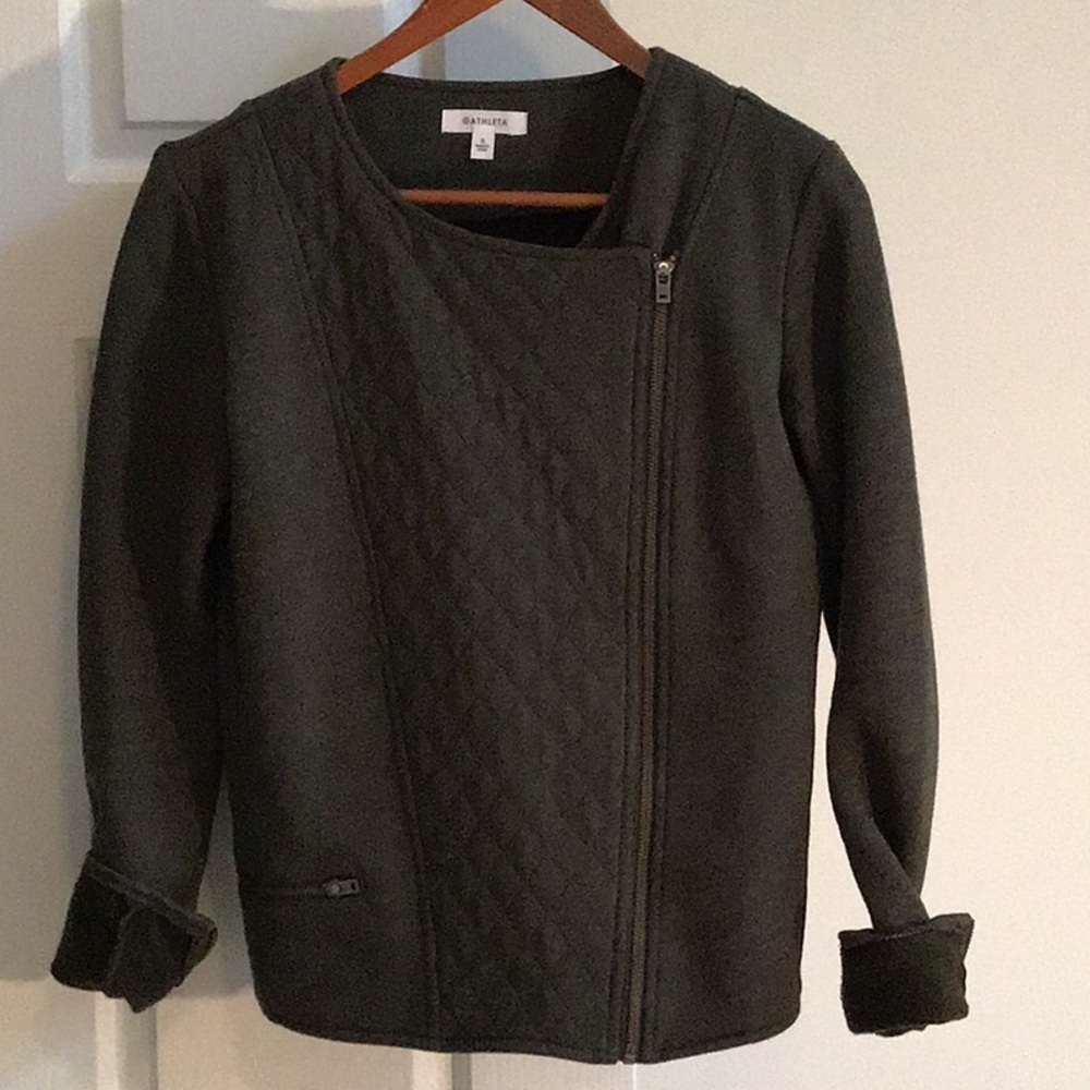Quilted crop asymmetrical jacket - Picture 2 of 6